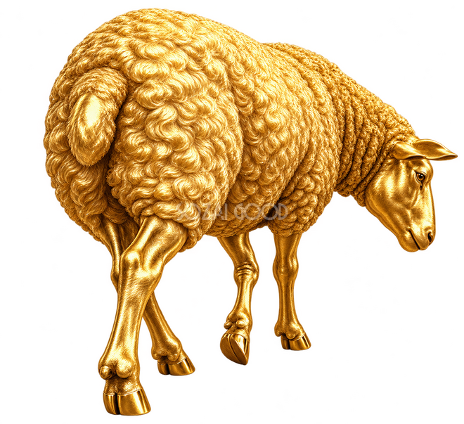 斜め後ろへ歩く羊 斜め後ろへ歩く羊