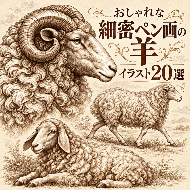 細密ペン画の羊20選 細密ペン画の羊20選