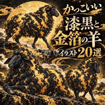 漆黒と金箔の羊20選