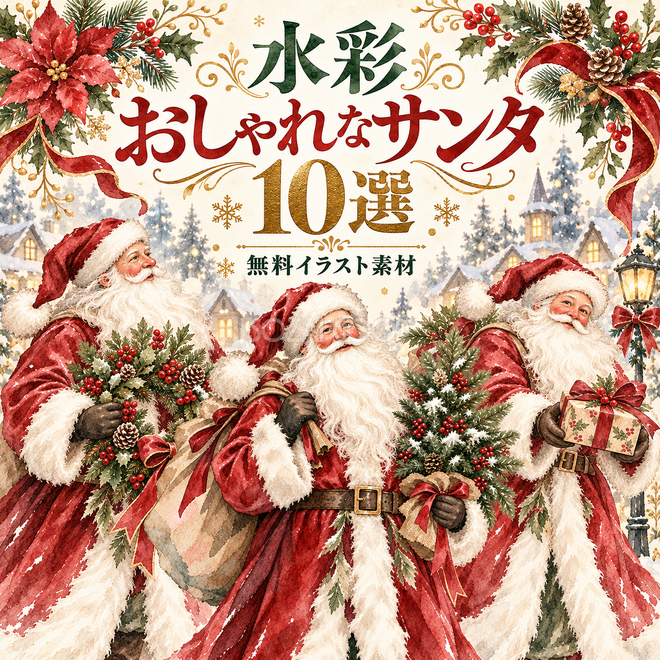 水彩のサンタ10選 水彩のサンタ10選