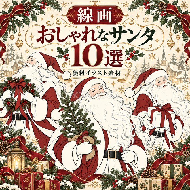 線画のサンタ10選 線画のサンタ10選