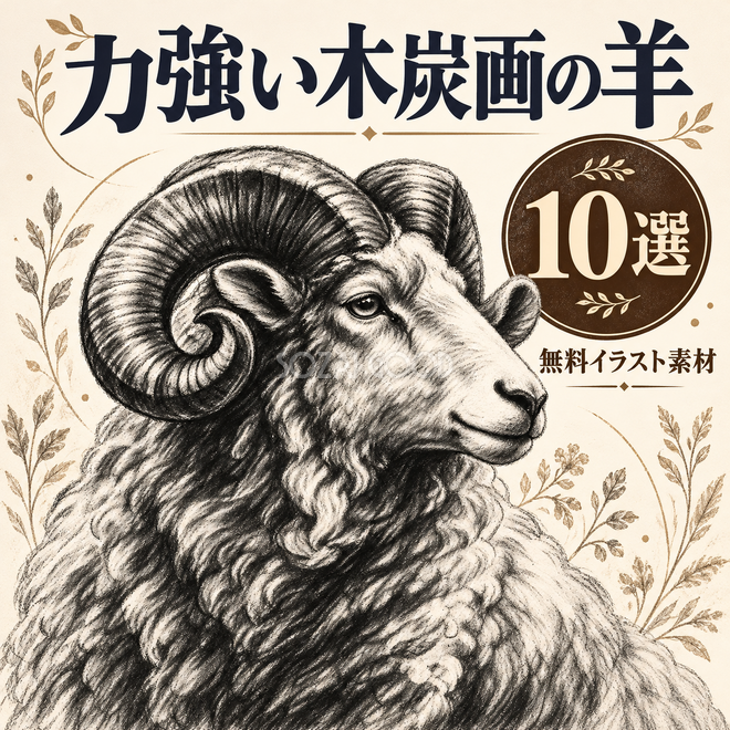 力強い木炭画の羊10選