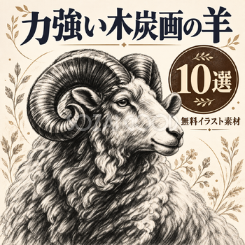 力強い木炭画の羊10選