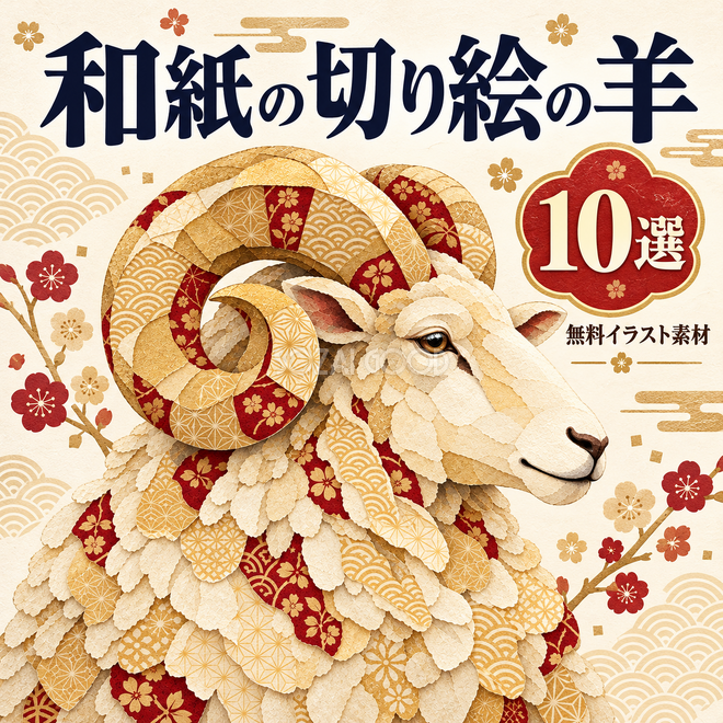 和紙の切り絵の羊10選 和紙の切り絵の羊10選