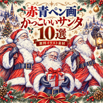 赤青ペン画のサンタ10選