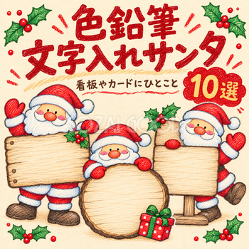 色鉛筆の文字入れサンタ10選