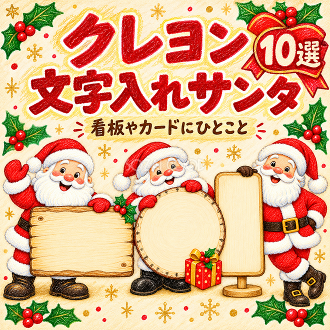 クレヨンの文字入れサンタ10選