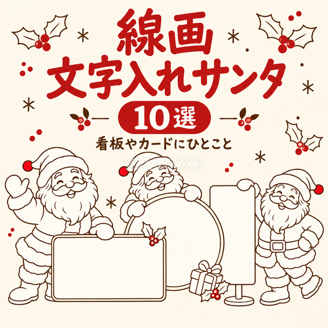 線画の文字入れサンタ10選