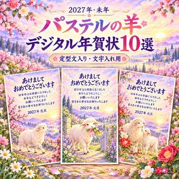 パステルの羊デジタル年賀状10選