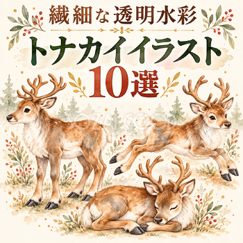 繊細な透明水彩のトナカイ10選