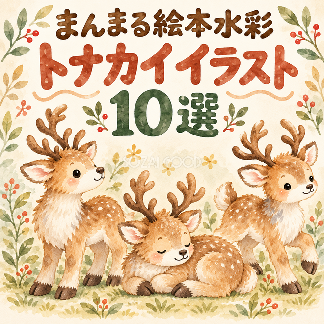 まんまる絵本水彩のトナカイ10選 まんまる絵本水彩のトナカイ10選