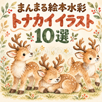 まんまる絵本水彩のトナカイ10選