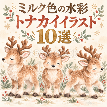 ミルク色の水彩のトナカイ10選
