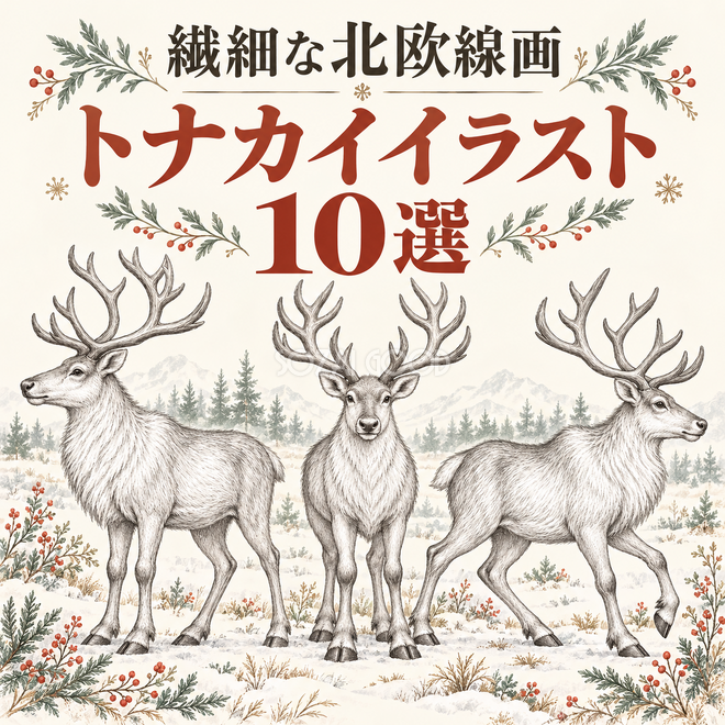 繊細な北欧線画のトナカイ10選 繊細な北欧線画のトナカイ10選