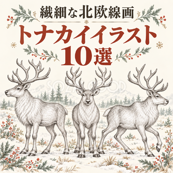 繊細な北欧線画のトナカイ10選