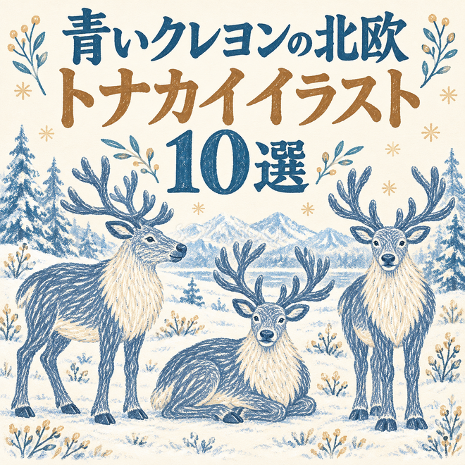 青いクレヨンの北欧のトナカイ10選