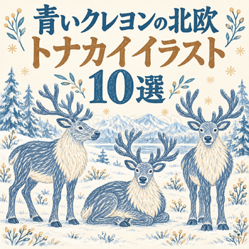 青いクレヨンの北欧のトナカイ10選