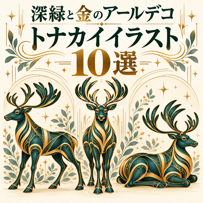 深緑と金のアールデコのトナカイ10選 深緑と金のアールデコのトナカイ10選