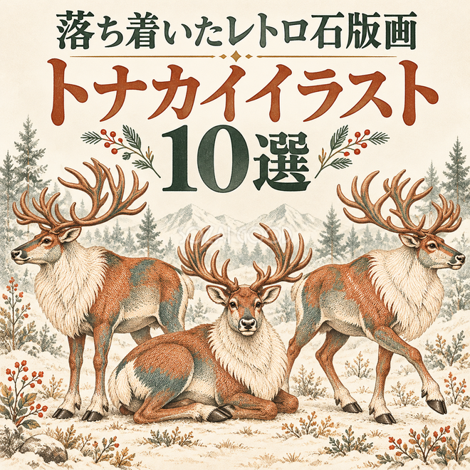 落ち着いたレトロ石版画のトナカイ10選 落ち着いたレトロ石版画のトナカイ10選