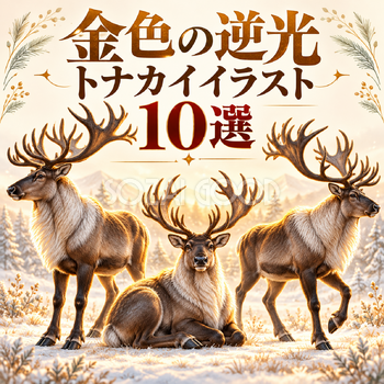 金色の逆光のトナカイ10選