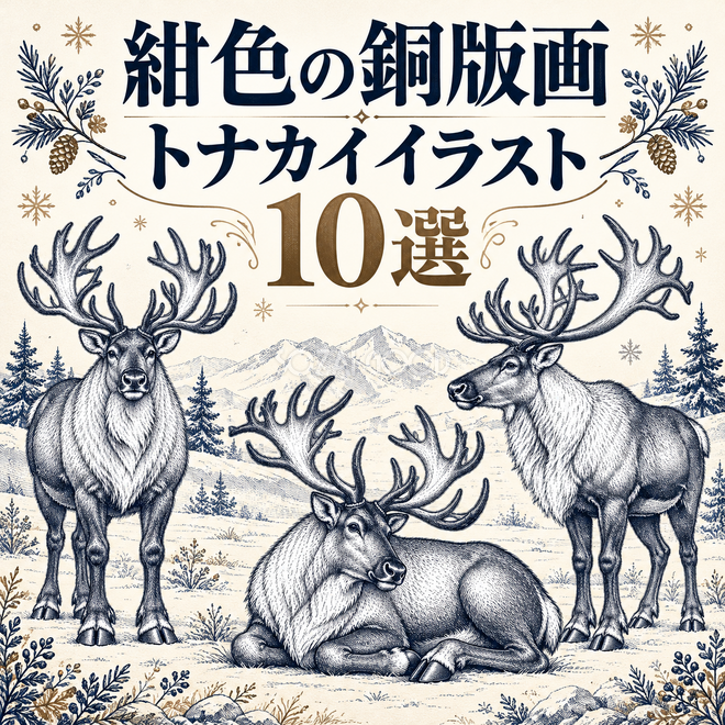 紺色の銅版画のトナカイ10選 紺色の銅版画のトナカイ10選