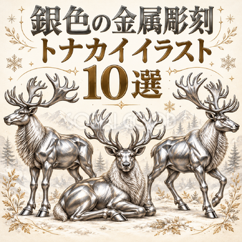 銀色の金属彫刻のトナカイ10選