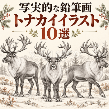 写実的な鉛筆画のトナカイ10選