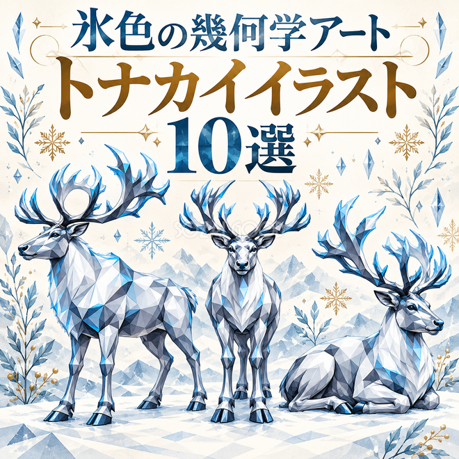 氷色の幾何学アートのトナカイ10選