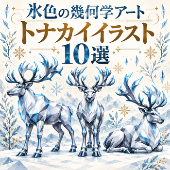 氷色の幾何学アートのトナカイ10選