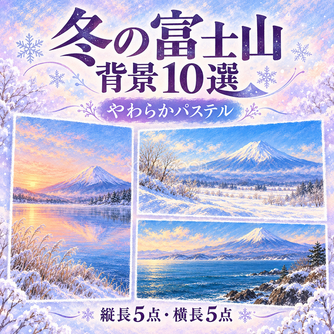 やわらかパステルの冬の富士山10選 やわらかパステルの冬の富士山10選