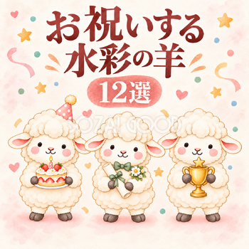 お祝いする水彩の羊12選