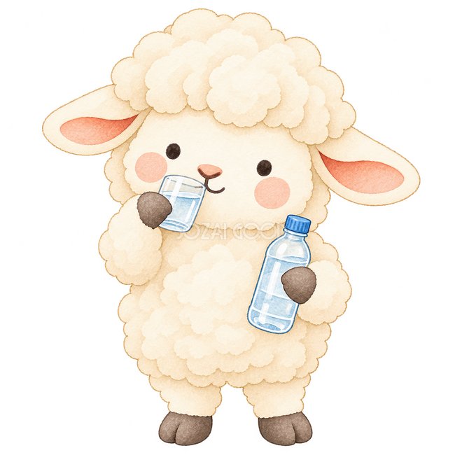水を飲む羊