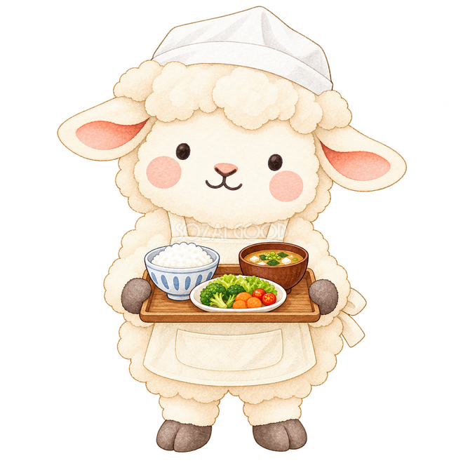 給食を運ぶ羊 給食を運ぶ羊
