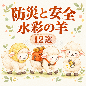 防災と安全の水彩の羊12選