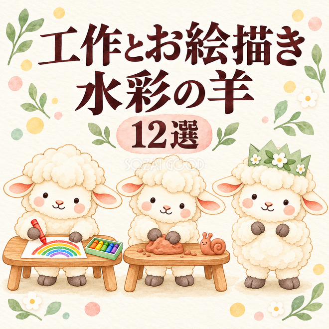 工作とお絵描きを楽しむ水彩の羊12選 工作とお絵描きを楽しむ水彩の羊12選