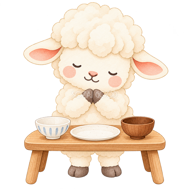 ごちそうさまをする羊 ごちそうさまをする羊