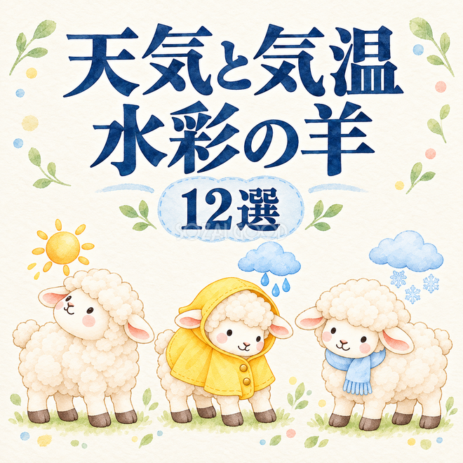 天気と気温を伝える水彩の羊12選 天気と気温を伝える水彩の羊12選