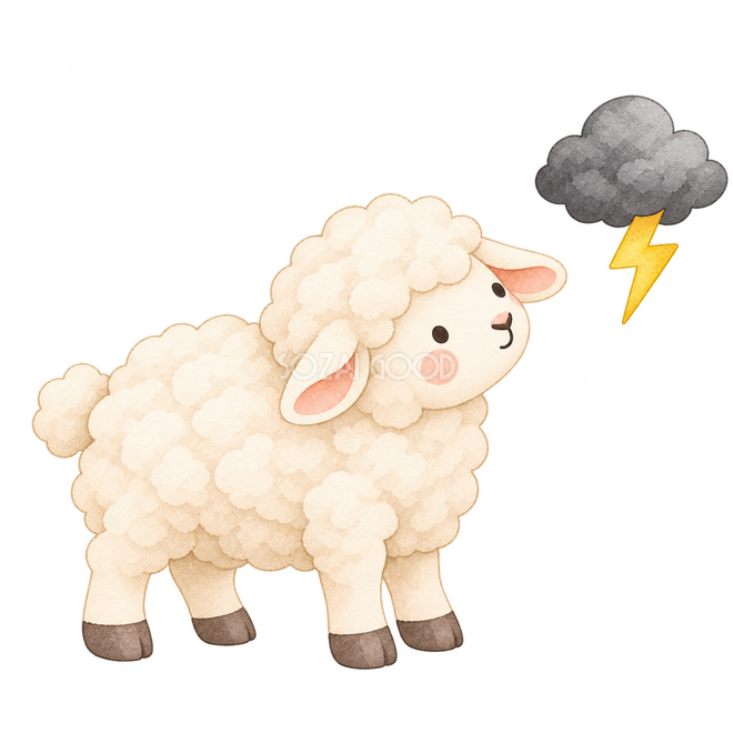雷の日を伝える羊