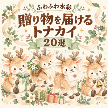 贈り物を届ける水彩トナカイ20選