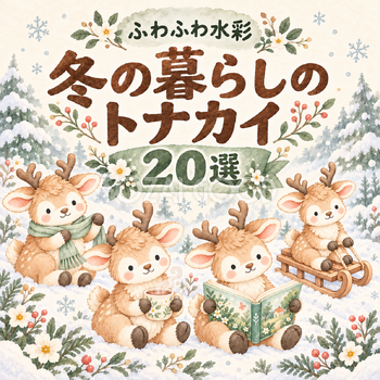 冬の暮らしの水彩トナカイ20選