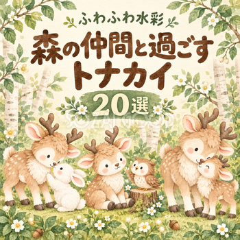 森の仲間と過ごす水彩トナカイ20選