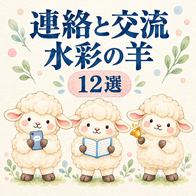連絡と交流をする水彩の羊12選