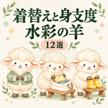 着替えと身支度の水彩羊12選