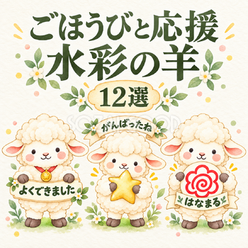 ごほうびと応援の水彩羊12選