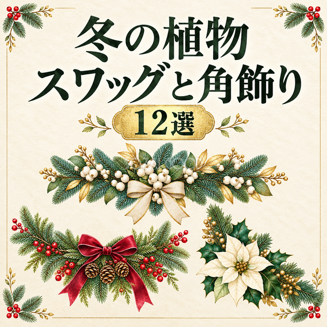 クリスマスの植物スワッグと角飾り12選