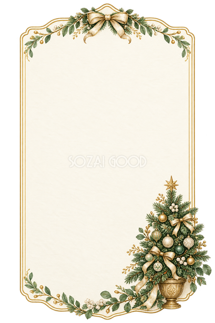 小さなツリーのクリスマスメニュー枠 小さなツリーのクリスマスメニュー枠