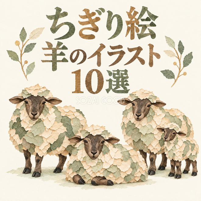 ちぎり絵の羊10選 ちぎり絵の羊10選