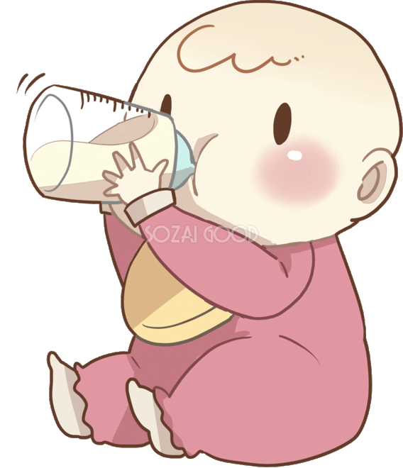 赤ちゃんがミルクを飲む動くgifアニメーション 無料イラスト 素材good