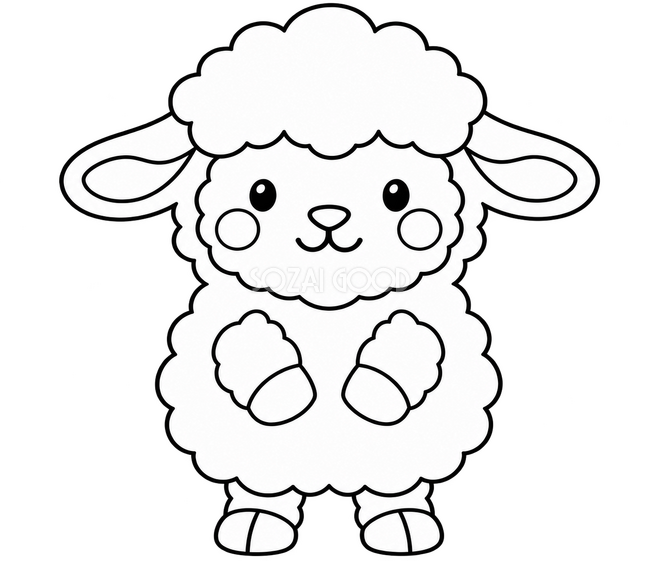 正面の羊の切り抜き型紙