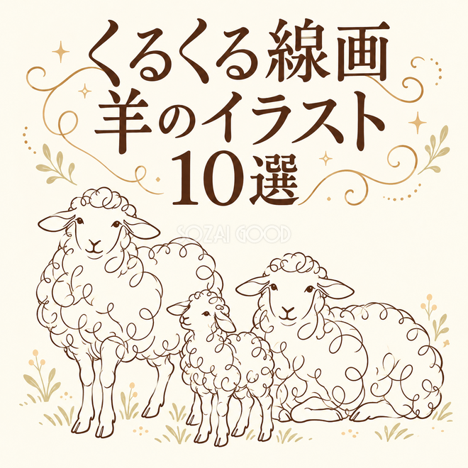 くるくる線画の羊10選 くるくる線画の羊10選